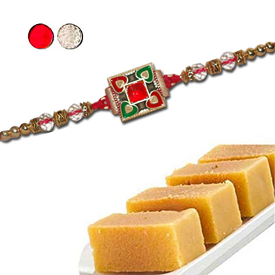 "Rakhi - ZR-5210 A (Single Rakhi), 500gms of Milk Mysore Pak - Click here to View more details about this Product